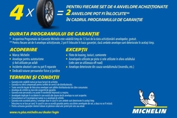 Informații programul de garanție Michelin
